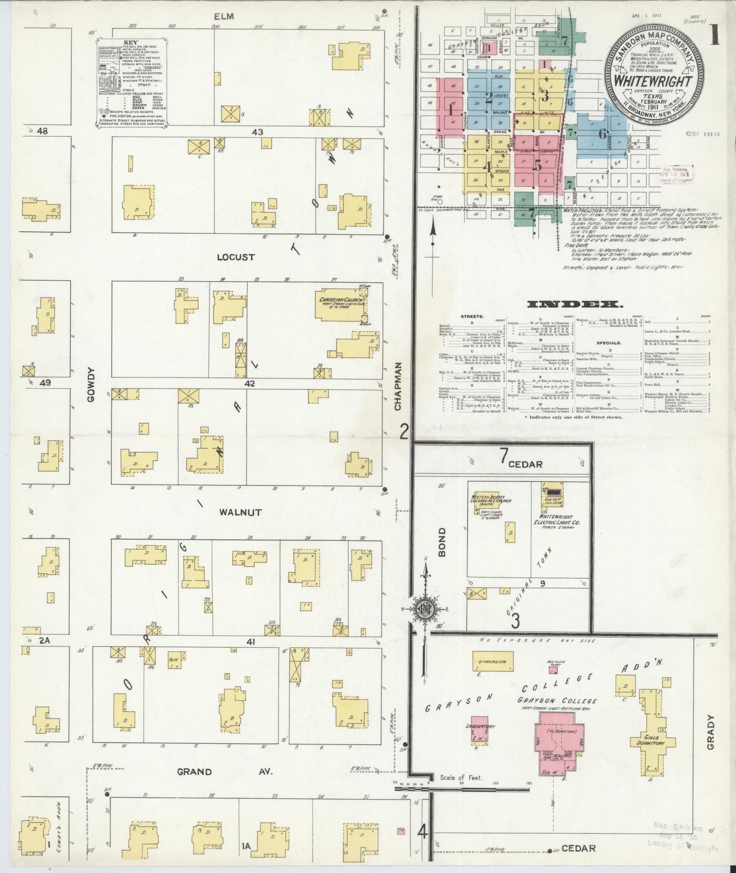 Sanborn Fire Insurance Map from Whitewright, Grayson County, Texas. (1911) – Historic Sanborn Fire Insurance Map Print