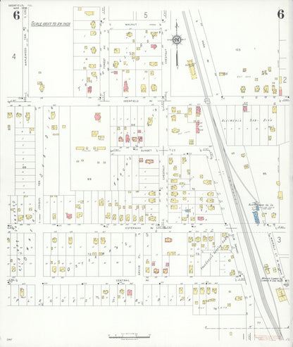 Sanborn Fire Insurance Map from Deerfield, Lake County, Illinois (1935), Sheet #0006 - Historic Sanborn Fire Insurance Map Print, vintage old map wall art, antique decor, genealogy gift, Illinois Illinois map