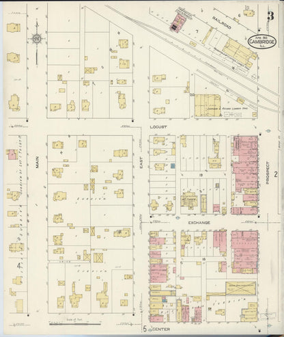 Sanborn Fire Insurance Map from Cambridge, Henry County, Illinois (1913), Sheet #0003 - Complete Map Set gallery image, historic Sanborn map, vintage wall art, Illinois Illinois
