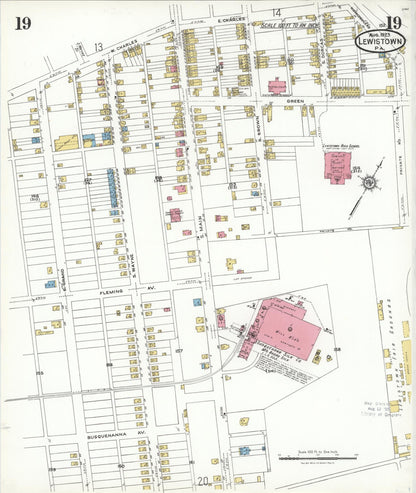Sanborn Fire Insurance Map from Lewistown, Mifflin County, Pennsylvania (1923), Sheet #0019 - Complete Map Set gallery image, historic Sanborn map, vintage wall art, Pennsylvania Pennsylvania