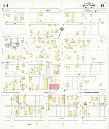 Sanborn Fire Insurance Map from Goose Creek, Harris County, Texas (1931), Sheet #0014 - Complete Map Set gallery image, historic Sanborn map, vintage wall art, Texas Texas