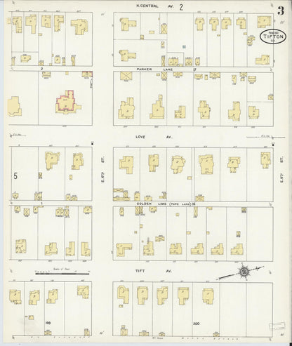 Sanborn Fire Insurance Map from Tifton, Tift County, Georgia (1912), Sheet #0003 - Complete Map Set gallery image, historic Sanborn map, vintage wall art, Georgia Georgia