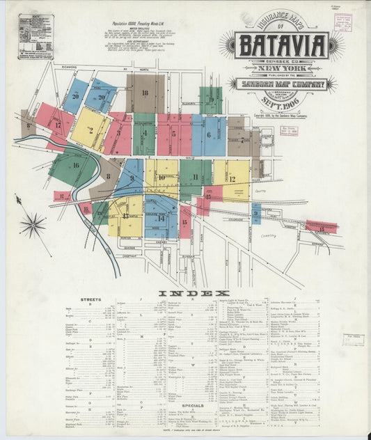 Sanborn Fire Insurance Map from Batavia, Genesee County, New York. (1906) – Historic Sanborn Fire Insurance Map Print