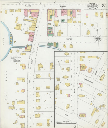 Sanborn Fire Insurance Map from Lake Mills, Jefferson County, Wisconsin (1903), Sheet #0003 - Historic Sanborn Fire Insurance Map Print, vintage old map wall art, antique decor, genealogy gift, Wisconsin Wisconsin map