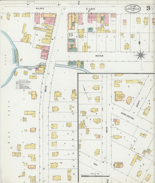 Sanborn Fire Insurance Map from Lake Mills, Jefferson County, Wisconsin (1903), Sheet #0003 - Historic Sanborn Fire Insurance Map Print, vintage old map wall art, antique decor, genealogy gift, Wisconsin Wisconsin map