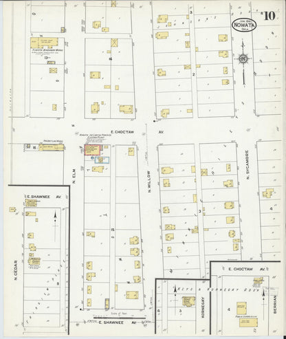 Sanborn Fire Insurance Map from Nowata, Nowata County, Oklahoma (1916), Sheet #0010 - Complete Map Set gallery image, historic Sanborn map, vintage wall art, Oklahoma Oklahoma