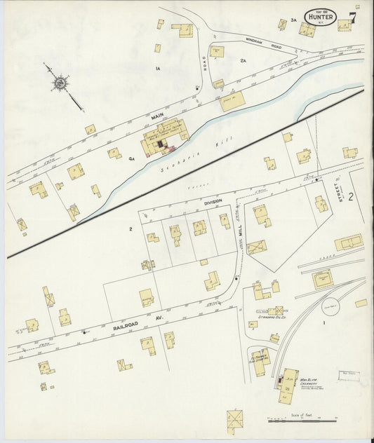 Sanborn Fire Insurance Map from Hunter, Greene County, New York (1912), Sheet #0007 - Historic Sanborn Fire Insurance Map Print, vintage old map wall art, antique decor, genealogy gift, New York New York map
