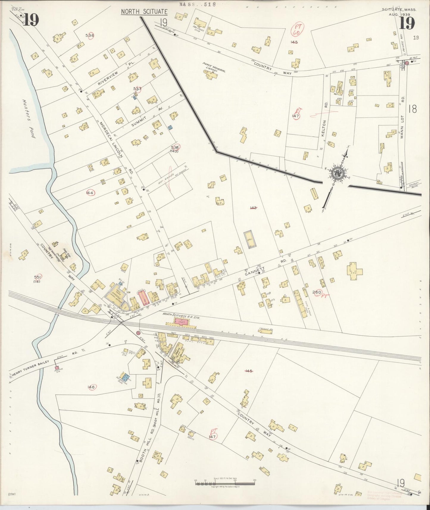 Sanborn Fire Insurance Map from Scituate, Plymouth County, Massachusetts (1944), Sheet #0019 - Complete Map Set gallery image, historic Sanborn map, vintage wall art, Massachusetts Massachusetts
