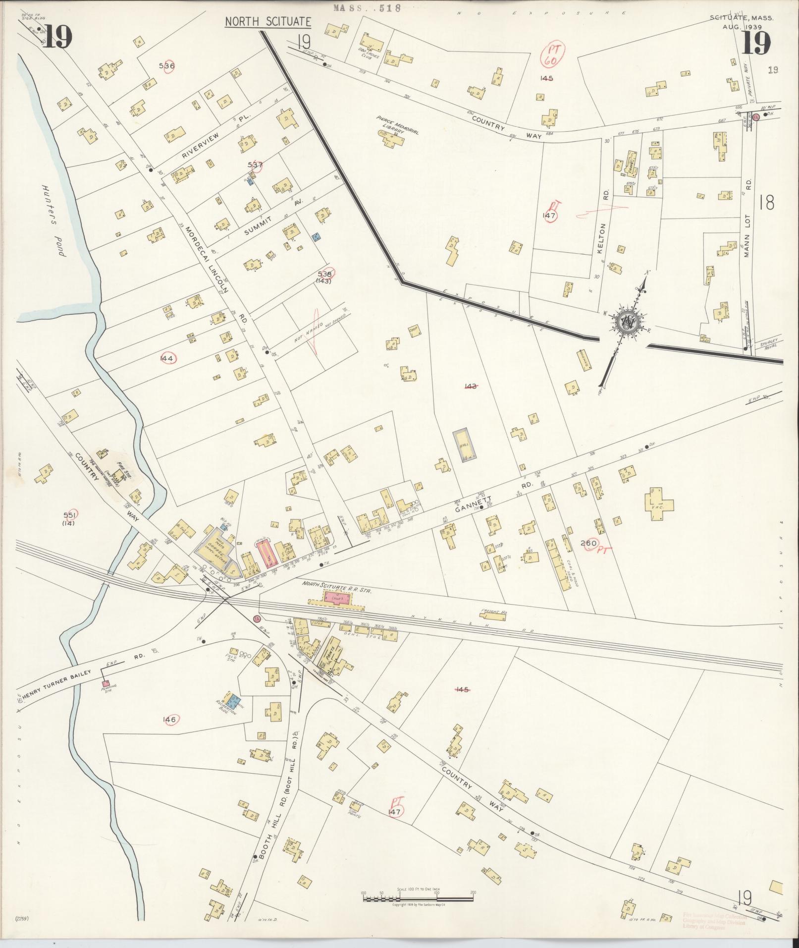 Sanborn Fire Insurance Map from Scituate, Plymouth County, Massachusetts (1944), Sheet #0019 - Complete Map Set gallery image, historic Sanborn map, vintage wall art, Massachusetts Massachusetts