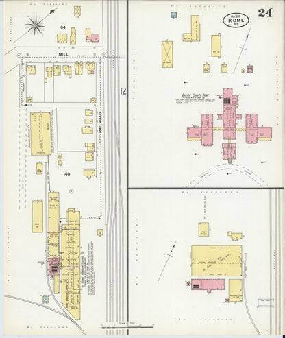 Sanborn Fire Insurance Map from Rome, Oneida County, New York (1899), Sheet #0024 - Complete Map Set gallery image, historic Sanborn map, vintage wall art, New York New York
