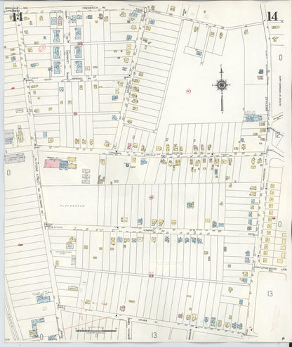 Sanborn Fire Insurance Map from Rockville, Montgomery County, Maryland (1960), Sheet #0014 - Complete Map Set gallery image, historic Sanborn map, vintage wall art, Maryland Maryland