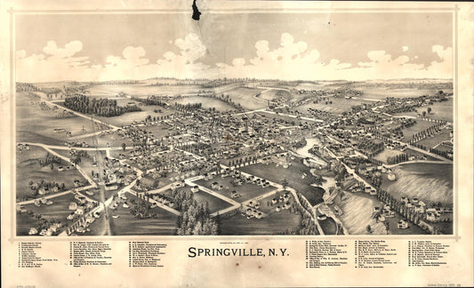 Springville, N.Y. (1892) – Historic Bird’s-Eye View Panorama Print
