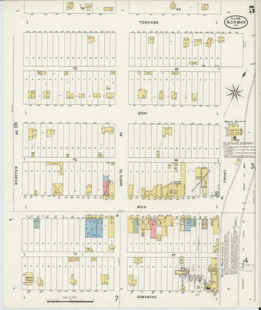 Sanborn Fire Insurance Map from Norman, Cleveland County, Oklahoma (1898), Sheet #0005 - Historic Sanborn Fire Insurance Map Print, vintage old map wall art, antique decor, genealogy gift, Oklahoma Oklahoma map