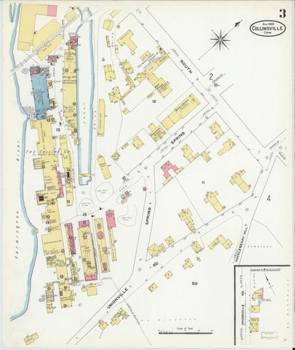 Sanborn Fire Insurance Map from Collinsville, Hartford County, Connecticut (1909), Sheet #0003 - Complete Map Set gallery image, historic Sanborn map, vintage wall art, Connecticut Connecticut