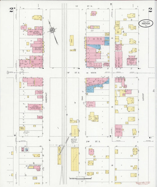 Sanborn Fire Insurance Map from Neoga, Cumberland County, Illinois (1930), Sheet #0002 - Historic Sanborn Fire Insurance Map Print, vintage old map wall art, antique decor, genealogy gift, Illinois Illinois map