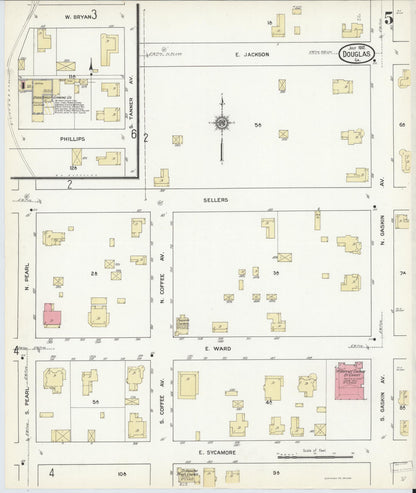 Sanborn Fire Insurance Map from Douglas, Coffee County, Georgia (1912), Sheet #0005 - Complete Map Set gallery image, historic Sanborn map, vintage wall art, Georgia Georgia