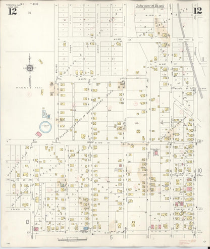 Sanborn Fire Insurance Map from Trenton, Grundy County, Missouri (1948), Sheet #0012 - Historic Sanborn Fire Insurance Map Print, vintage old map wall art, antique decor, genealogy gift, Missouri Missouri map