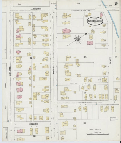 Sanborn Fire Insurance Map from Hornell, Steuben County, New York (1888), Sheet #0009 - Complete Map Set gallery image, historic Sanborn map, vintage wall art, New York New York