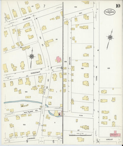 Sanborn Fire Insurance Map from Towanda, Bradford County, Pennsylvania (1911), Sheet #0010 - Complete Map Set gallery image, historic Sanborn map, vintage wall art, Pennsylvania Pennsylvania