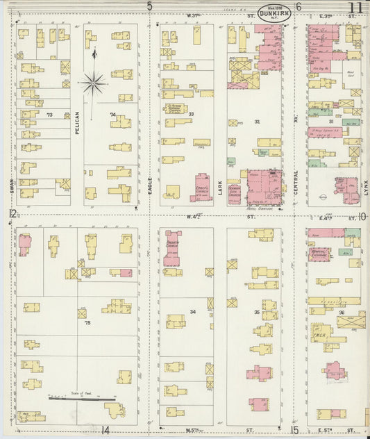 Sanborn Fire Insurance Map from Dunkirk, Chautauqua County, New York (1898), Sheet #0011 - Historic Sanborn Fire Insurance Map Print, vintage old map wall art, antique decor, genealogy gift, New York New York map