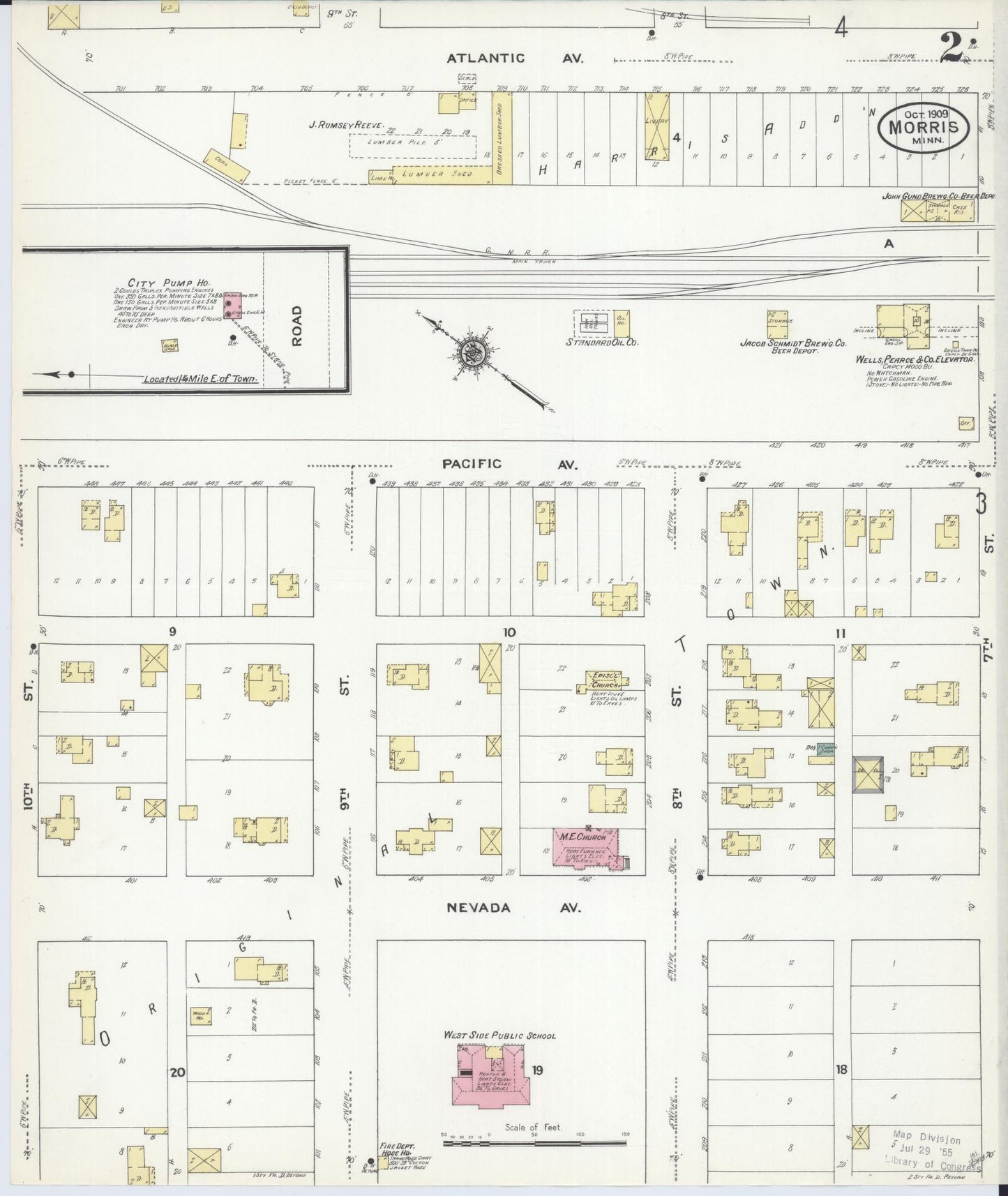 Sanborn Fire Insurance Map from Morris, Stevens County, Minnesota (1909), Sheet #0002 - Complete Map Set gallery image, historic Sanborn map, vintage wall art, Minnesota Minnesota