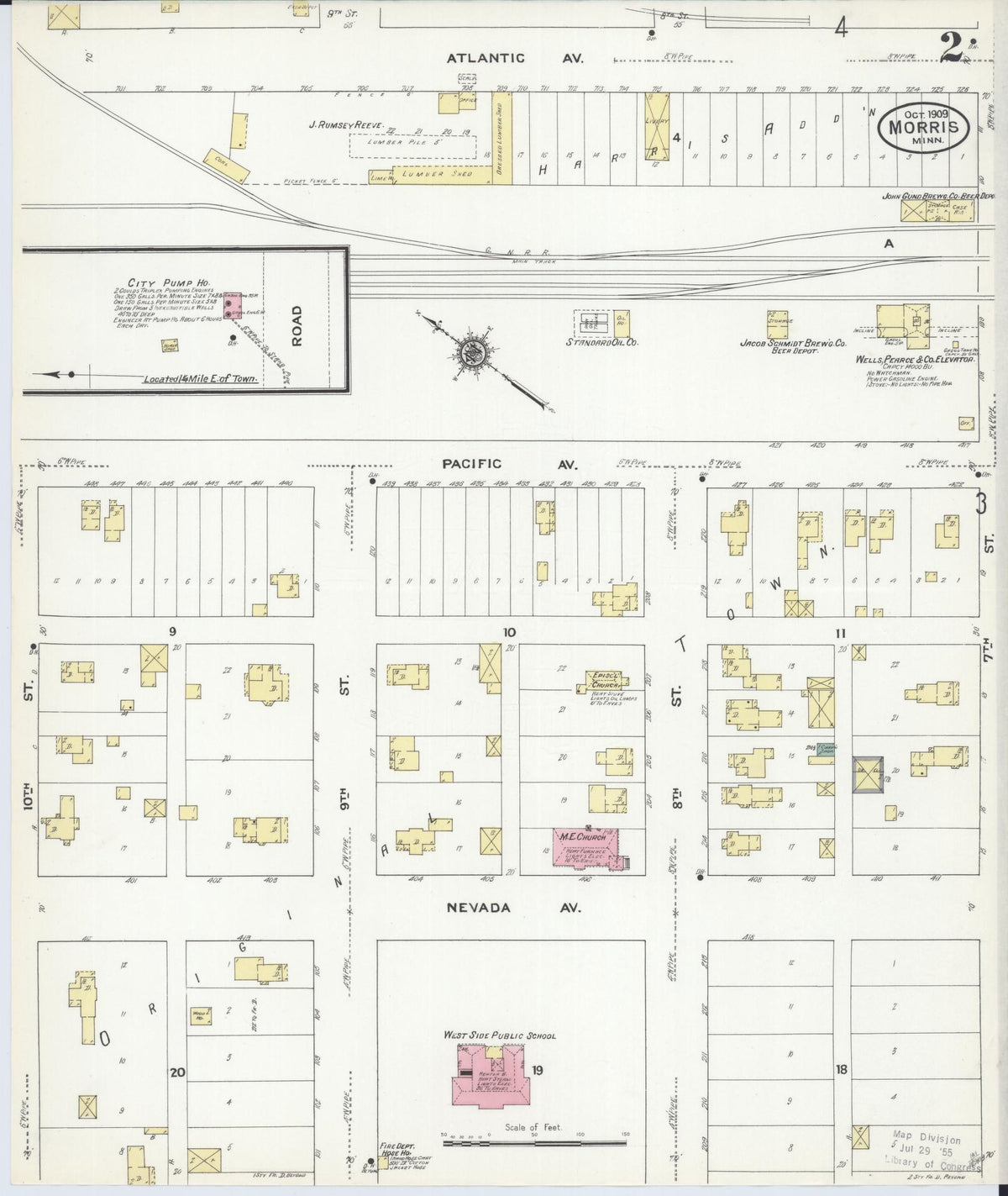 Sanborn Fire Insurance Map from Morris, Stevens County, Minnesota (1909), Sheet #0002 - Complete Map Set gallery image, historic Sanborn map, vintage wall art, Minnesota Minnesota