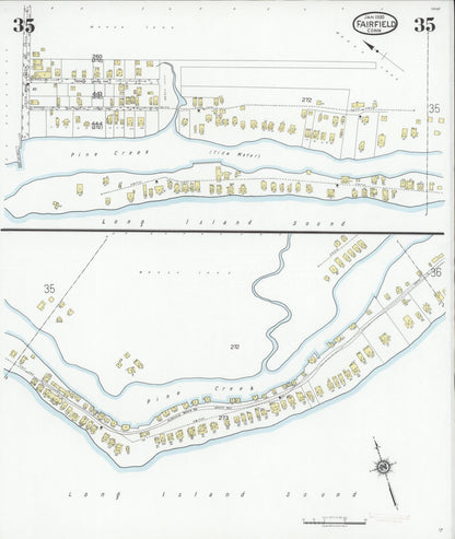 Sanborn Fire Insurance Map from Fairfield, Fairfield County, Connecticut (1930), Sheet #0035 - Complete Map Set gallery image, historic Sanborn map, vintage wall art, Connecticut Connecticut