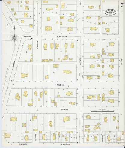 Sanborn Fire Insurance Map from Fairmont, Martin County, Minnesota (1905), Sheet #0007 - Historic Sanborn Fire Insurance Map Print, vintage old map wall art, antique decor, genealogy gift, Minnesota Minnesota map