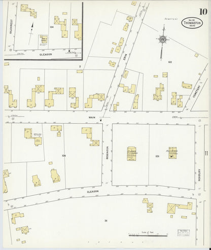 Sanborn Fire Insurance Map from Thomaston, Knox County, Maine (1911), Sheet #0010 - Complete Map Set gallery image, historic Sanborn map, vintage wall art, Maine Maine