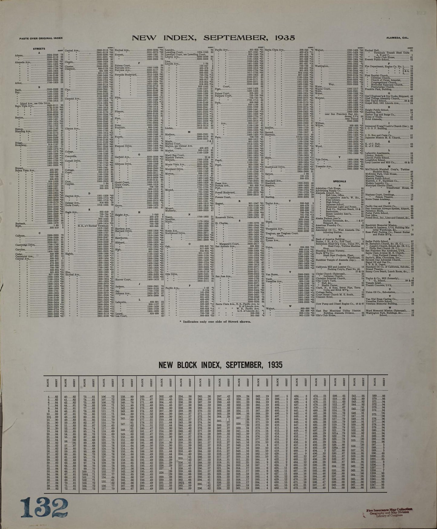 Sanborn Fire Insurance Map from Alameda, Alameda County, California (1948), Sheet #0001 - Historic Sanborn Fire Insurance Map Print, vintage old map wall art, antique decor, genealogy gift, California California map