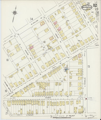Sanborn Fire Insurance Map from Washington, Washington County, Pennsylvania (1914), Sheet #0012 - Complete Map Set gallery image, historic Sanborn map, vintage wall art, Sanborn Fire Insurance Map from Washington Washington