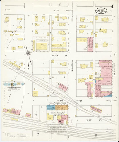 Sanborn Fire Insurance Map from Carroll, Carroll County, Iowa (1915), Sheet #0004 - Historic Sanborn Fire Insurance Map Print