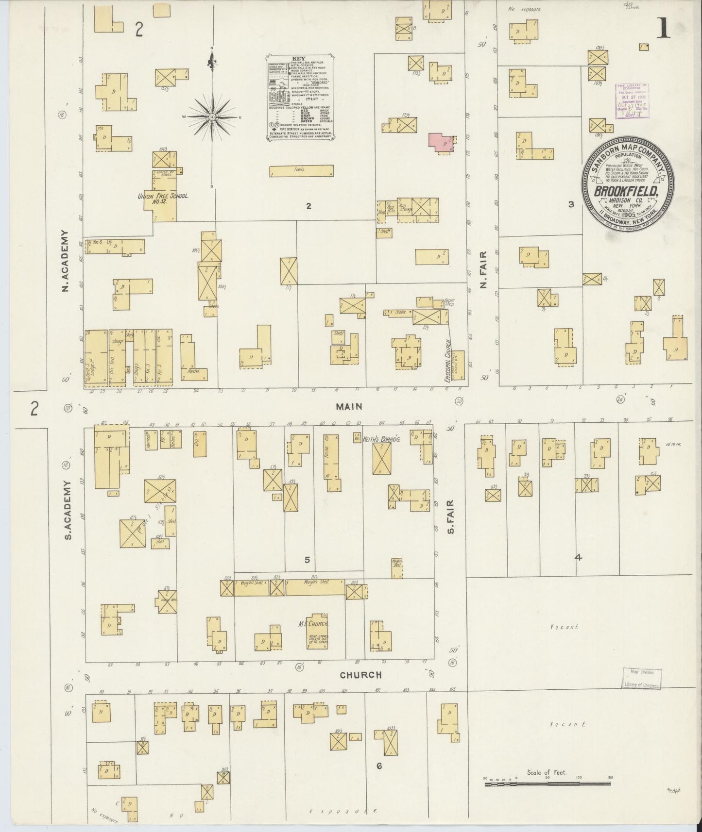 Sanborn Fire Insurance Map from Brookfield, Madison County, New York. (1905) – Historic Sanborn Fire Insurance Map Print