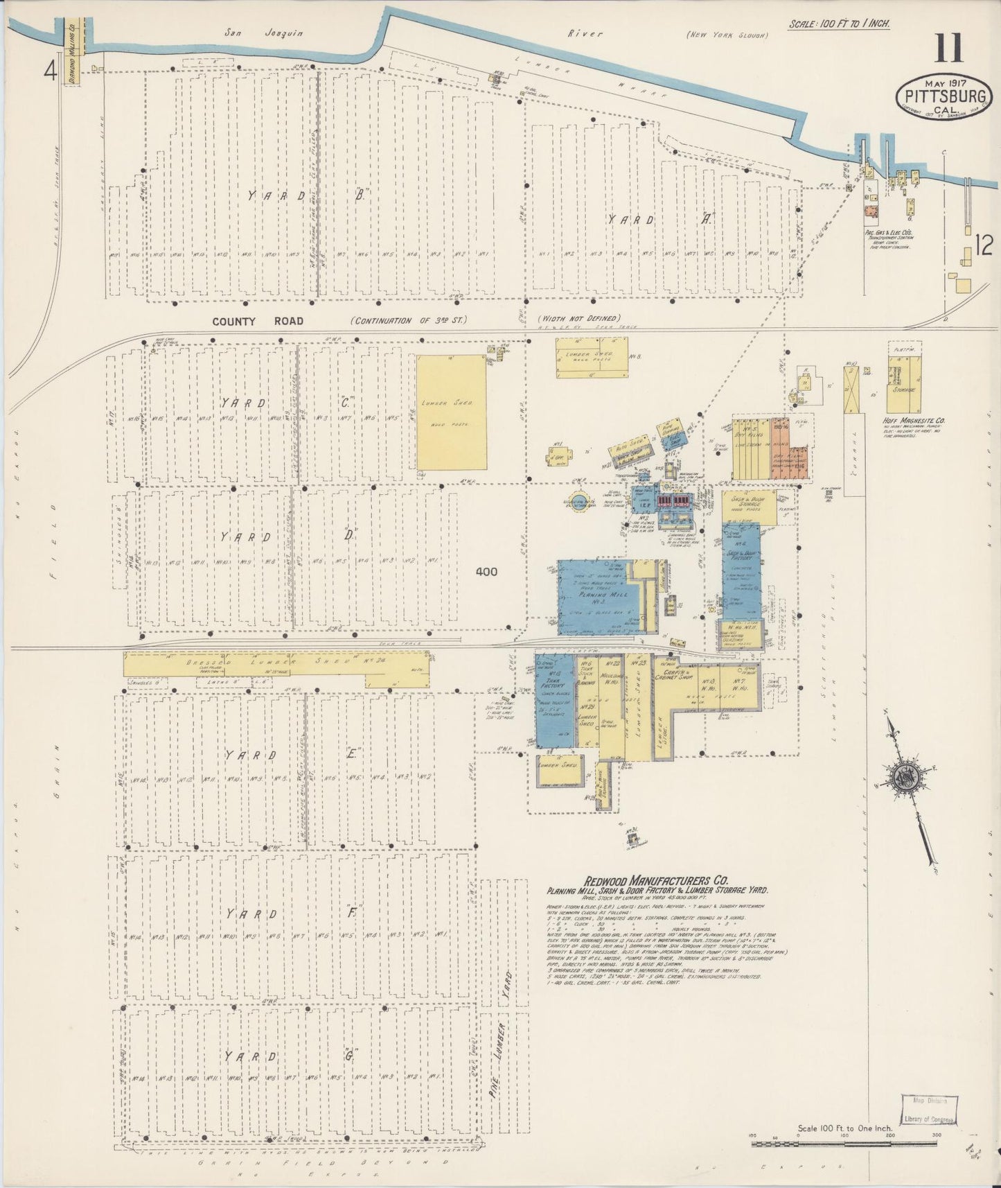 Sanborn Fire Insurance Map from Pittsburg, Contra Costa County, California (1917), Sheet #0011 - Complete Map Set gallery image, historic Sanborn map, vintage wall art, California California