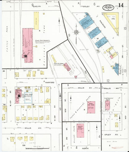 Sanborn Fire Insurance Map from Perry, Dallas County, Iowa (1918), Sheet #0014 - Historic Sanborn Fire Insurance Map Print