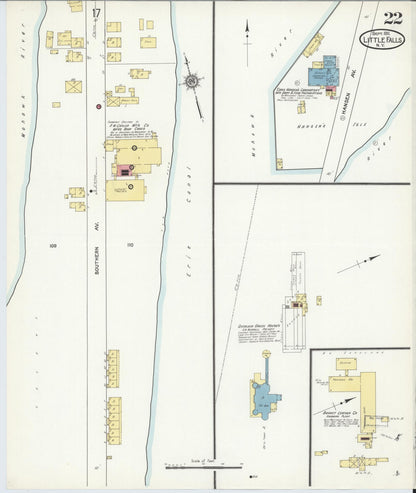 Sanborn Fire Insurance Map from Little Falls, Herkimer County, New York (1911), Sheet #0022 - Complete Map Set gallery image, historic Sanborn map, vintage wall art, New York New York