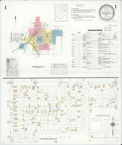 Sanborn Fire Insurance Map from Louisville, Stark County, Ohio (1933), Sheet #0001 - Historic Sanborn Fire Insurance Map Print, vintage old map wall art, antique decor, genealogy gift, Ohio Ohio map
