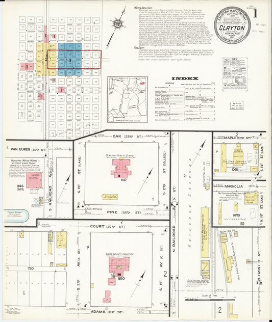 Sanborn Fire Insurance Map from Clayton, Union County, New Mexico. (1917) – Historic Sanborn Fire Insurance Map Print