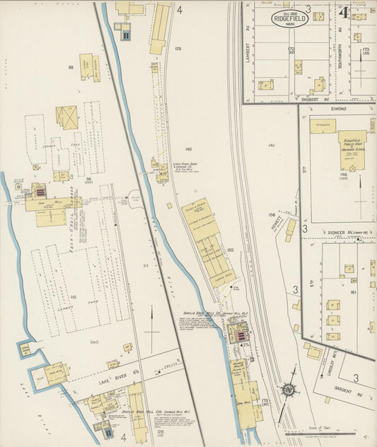 Sanborn Fire Insurance Map from Ridgefield, Clark County, Washington (1920), Sheet #0005 - Historic Sanborn Fire Insurance Map Print, vintage old map wall art, antique decor, genealogy gift, Washington Washington map