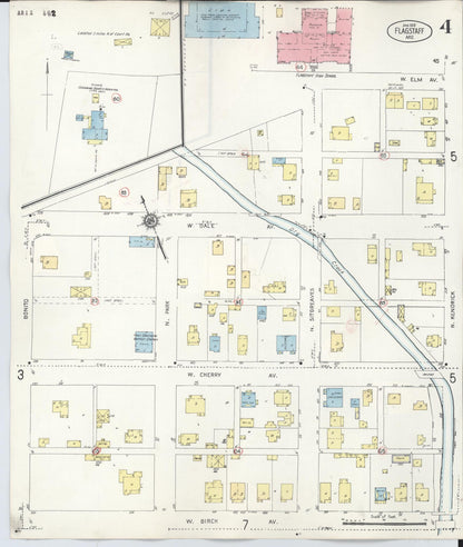 Sanborn Fire Insurance Map from Flagstaff, Coconino County, Arizona (1948), Sheet #0004 - Complete Map Set gallery image, historic Sanborn map, vintage wall art, Arizona Arizona