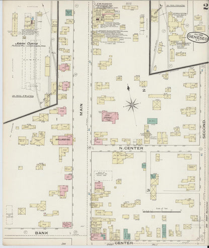 Sanborn Fire Insurance Map from Geneseo, Livingston County, New York (1885), Sheet #0002 - Historic Sanborn Fire Insurance Map Print, vintage old map wall art, antique decor, genealogy gift, New York New York map