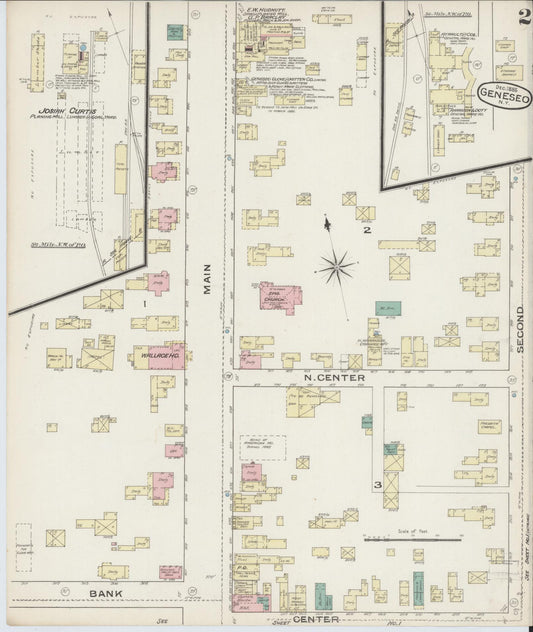 Sanborn Fire Insurance Map from Geneseo, Livingston County, New York (1885), Sheet #0002 - Historic Sanborn Fire Insurance Map Print, vintage old map wall art, antique decor, genealogy gift, New York New York map