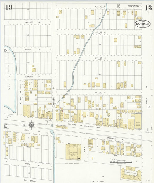 Sanborn Fire Insurance Map from Garibaldi, Tillamook County, Oregon (1929), Sheet #0013 - Historic Sanborn Fire Insurance Map Print, vintage old map wall art, antique decor, genealogy gift, Oregon Oregon map