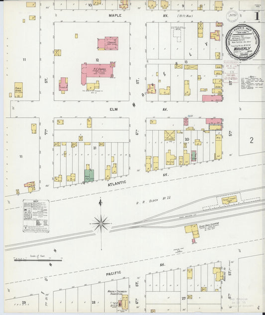 Sanborn Fire Insurance Map from Waverly, Wright County, Minnesota (1899), Sheet #0001 - Historic Sanborn Fire Insurance Map Print, vintage old map wall art, antique decor, genealogy gift, Minnesota Minnesota map