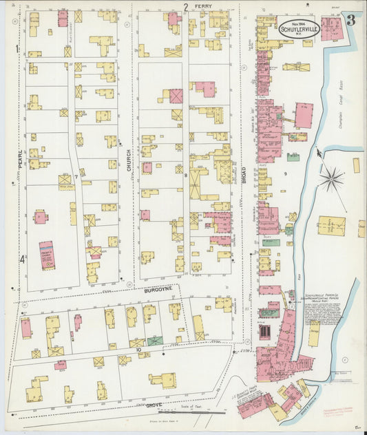 Sanborn Fire Insurance Map from Schuylerville, Saratoga County, New York (1904), Sheet #0003 - Historic Sanborn Fire Insurance Map Print, vintage old map wall art, antique decor, genealogy gift, New York New York map
