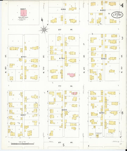 Sanborn Fire Insurance Map from Lyons, Clinton County, Iowa (1909), Sheet #0004 - Historic Sanborn Fire Insurance Map Print