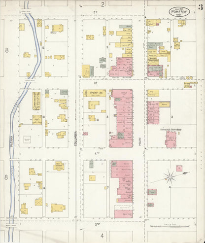 Sanborn Fire Insurance Map from Pomeroy, Garfield County, Washington (1904), Sheet #0003 - Complete Map Set gallery image, historic Sanborn map, vintage wall art, Washington Washington