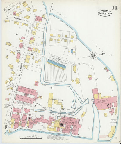Sanborn Fire Insurance Map from Saugerties, Ulster County, New York (1904), Sheet #0011 - Complete Map Set gallery image, historic Sanborn map, vintage wall art, New York New York