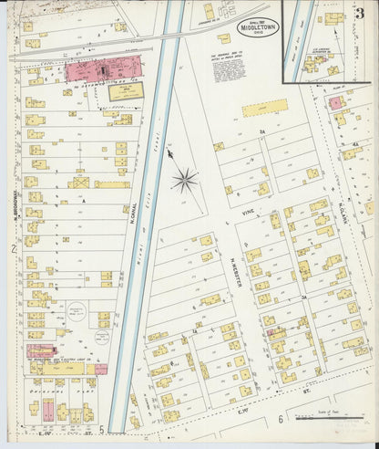 Sanborn Fire Insurance Map from Middletown, Butler County, Ohio (1907), Sheet #0003 - Complete Map Set gallery image, historic Sanborn map, vintage wall art, Ohio Ohio
