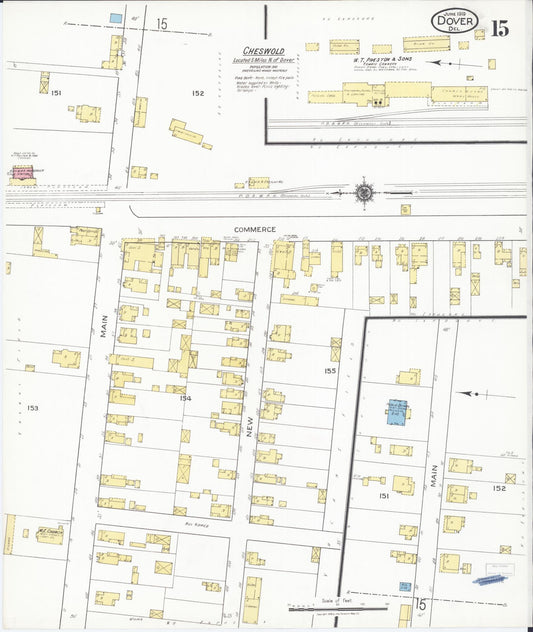 Sanborn Fire Insurance Map from Dover, Kent County, Delaware (1919), Sheet #0015 - Historic Sanborn Fire Insurance Map Print, vintage old map wall art, antique decor, genealogy gift, Delaware Delaware map